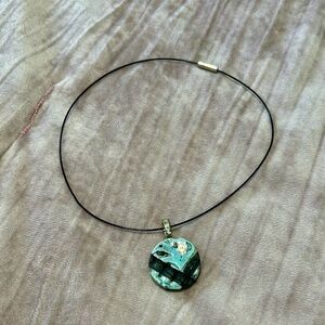 Elegant Black and Green Pendant Necklace